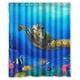 thumbnail image 1 of Cortina de ducha de tortuga marina submarina, juego de cortina de baño con ganchos, tamaño 60 x 72 pulgadas, 1 of 3
