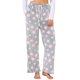thumbnail image 1 of INSPIRE CHIC Pantalones de pijama peludos para mujer, pantalones de salón de felpa suave con patrón de estrellas y cintura elástica, talla extra grande, rosa gris, 1 of 6