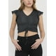 thumbnail image 3 of Polera Mujer Manga Corta Recogido Negro Brillos Corona, 3 of 5