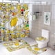 thumbnail image 1 of Gudetama huevo perezoso-theme 4-Piece Shower Curtain Set with Rugs, Waterproof Bathroom Decor Set Includes Bath Mat, U-Shaped Rug, Toilet Lid Cover and Curtain with Hooks, 1 of 6