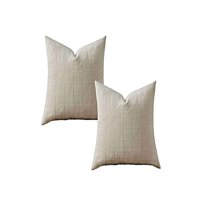 Genérico - Juego De 2 Fundas De Cojin Jacquard Cuadrille 45X45 Cm Blanco