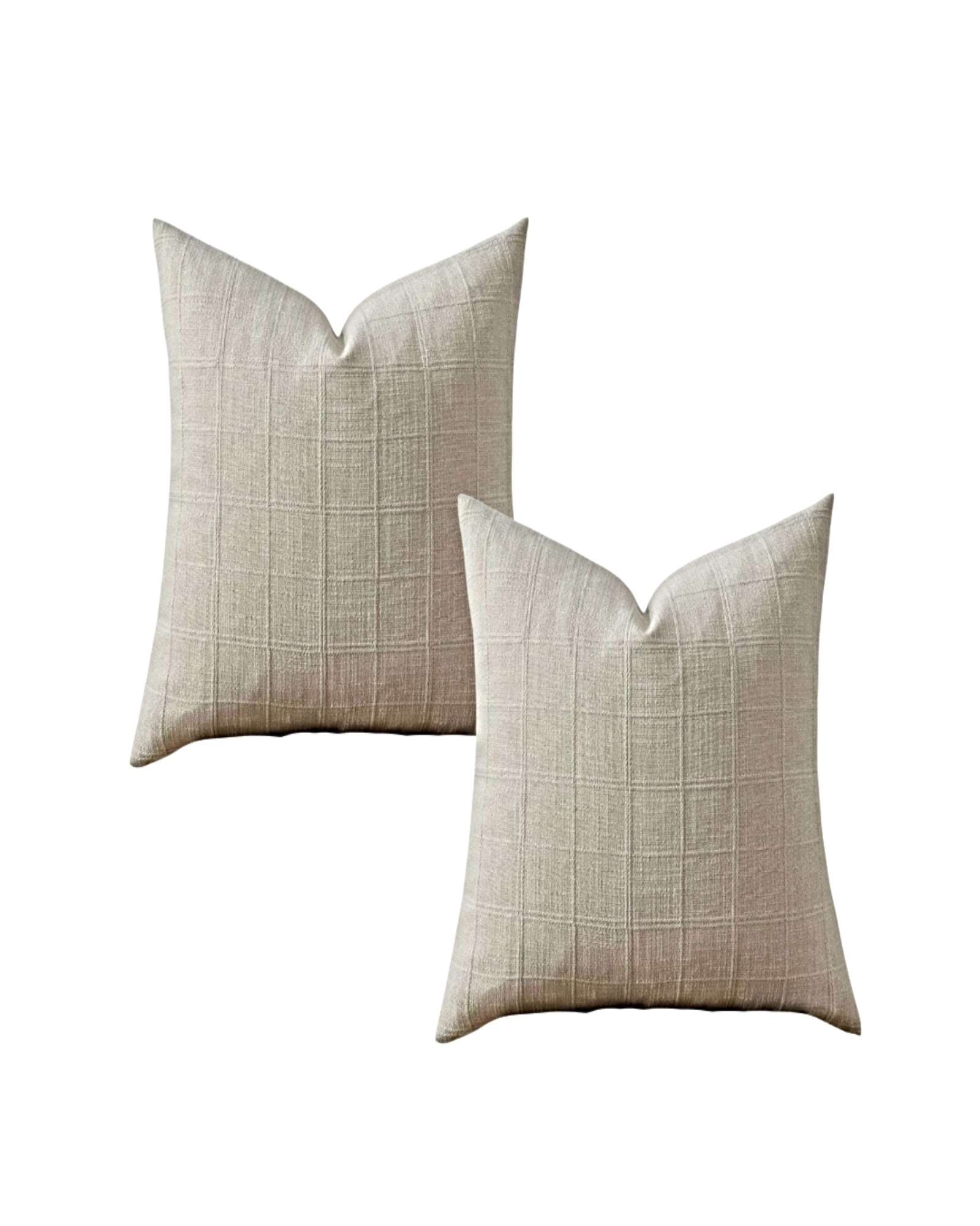 Genérico - Juego De 2 Fundas De Cojin Jacquard Cuadrille 45X45 Cm Blanco