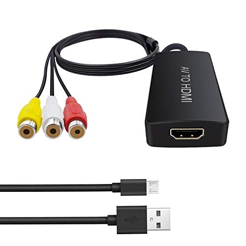 Dingsun - Convertidor Rca A Hdmi Adaptador Av A Hdmi Convertidor De Audio Compuesto