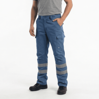 T-World - Pantalón Cargo Gabardina Con Cinta Reflectante Hombre Azul Índigo