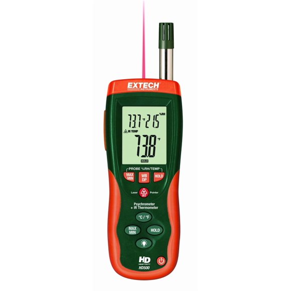 Psicrómetro Extech HD500 con termómetro infrarrojo