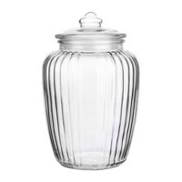 Magideal - Tarro De Vidrio Grande Hermético Con Tapa, Recipiente Decorativo Para Almacenamiento De Alimentos, Bote De Té Para Aperitivos, Pasta, Granos De Café, Rayas Verticales