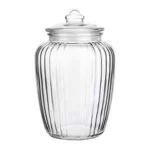 Magideal - Tarro De Vidrio Grande Hermético Con Tapa, Recipiente Decorativo Para Almacenamiento De Alimentos, Bote De Té Para Aperitivos, Pasta, Granos De Café, Rayas Verticales