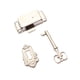 thumbnail image 2 of 3x Cerradura Para Puerta De Gabinete Diseño Antiguo Resistente Para Cajas De Joyería Puertas De Muebles Níquel Blanco, 2 of 5