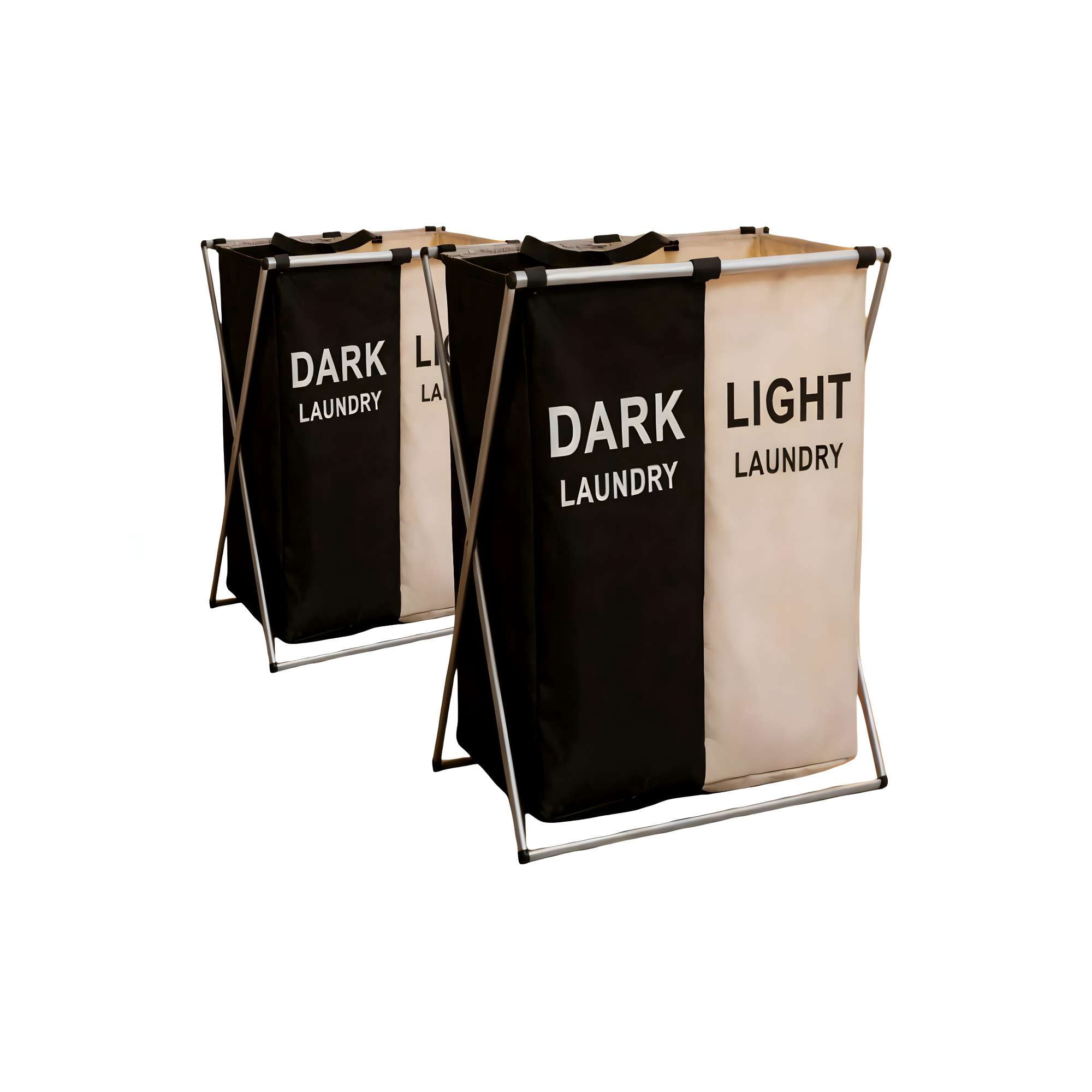 Genérico - Set De Canastos De Ropa 60cmx60cm Blanco Y Negro