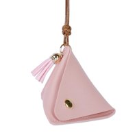 Unbrand - New Triangular Leather Coin Purse Portable Coin Change Storage Bag Button Small And Cute Wallet