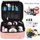 thumbnail image 2 of Bolsa de maquillaje de viaje, portátil, para mujer, con divisores ajustables, para cosméticos, herramientas de maquillaje, artículos de tocador, joyas, accesorios digitales, color oro rosa., 2 of 7
