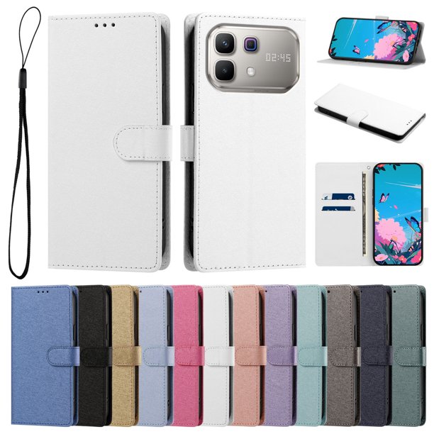Cartera Protectora para Infinix Note 60 con Soporte, Blanco