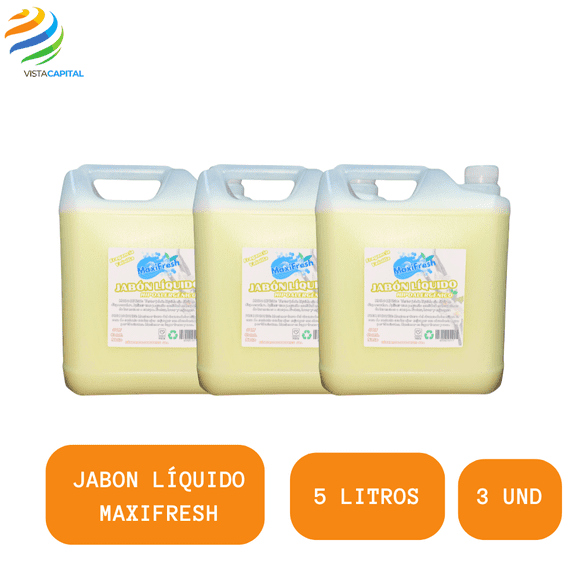 Jabon Liquido Maxifresh Hipoalergenico Con Glicerina 5 Litros 3 Unidades