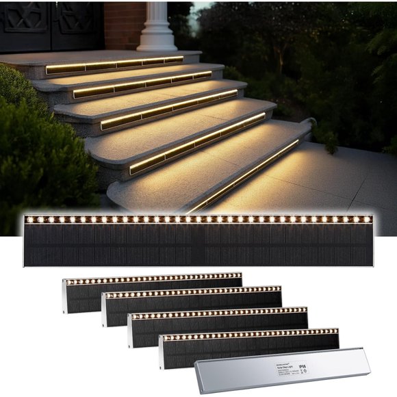 Luz de Escalera Solar SHONELIGHTING SL3351550, 33 LED, 400 lm, Pack de 6