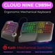 thumbnail image 2 of Teclado mecánico ergonómico Cloud Nine C989 Kailh Rojo, 2 of 9