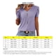 thumbnail image 3 of Camiseta de mujer con cuello en V, mangas cortas de pétalos, botones delanteros, aberturas, blusas casuales holgadas, 3 of 5