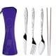 thumbnail image 1 of XmhyTop Juego de 4 Piezas Cubiertos de Cocina de Púrpura con Bolsa de Almacenamiento, Acero Inoxidable, Moderno y Funcional,Estilo A, 1 of 5