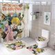 thumbnail image 1 of Siete pecados capitales-theme 4-Piece Shower Curtain Set with Rugs, Waterproof Bathroom Decor Set Includes Bath Mat, U-Shaped Rug, Toilet Lid Cover and Curtain with Hooks, 1 of 6