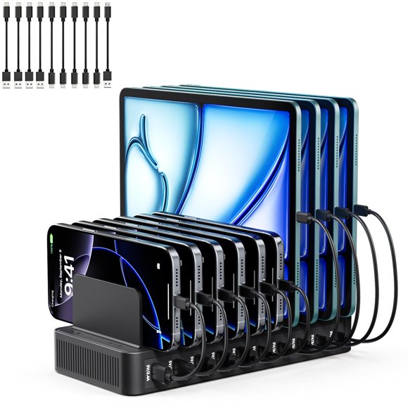 Estación de carga nongxiang de 10 puertos 100W USB con cables