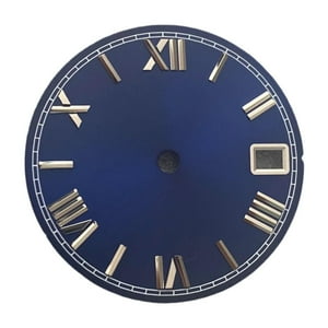 Genérico - Esfera Con Números Romanos, Esfera De Reloj De Metal Vintage De 28,5 Mm Para Movimiento Nh35, Azul