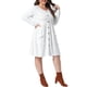 thumbnail image 4 of Vestido Babydoll de Cuello Redondo para Mujer de Talla Grande Agnes Orinda con Decoración de Botones, Manga Larga, Suave y Casual para Otoño con Bolsillo 5X Blanco, 4 of 6