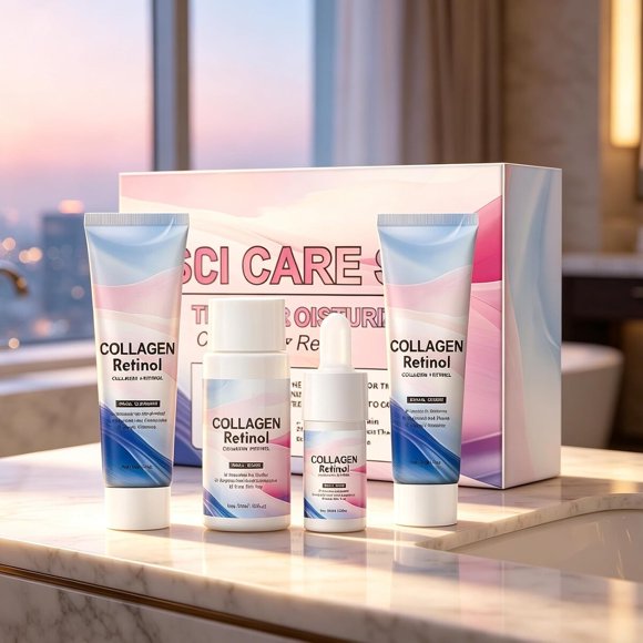 Set Facial Travel Colágeno Retinol Antiage 4 Pasos