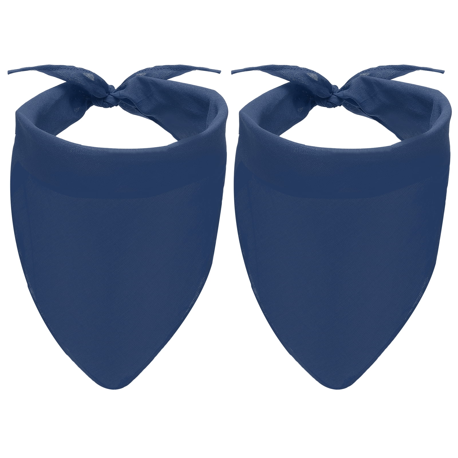Pañuelo para Perros en Blanco, Babero de Sublimación para Perros, Transferencia de Calor, Triángulo de Algodón Sólido, Lavable, (Azul Marino, 2 Piezas, S)