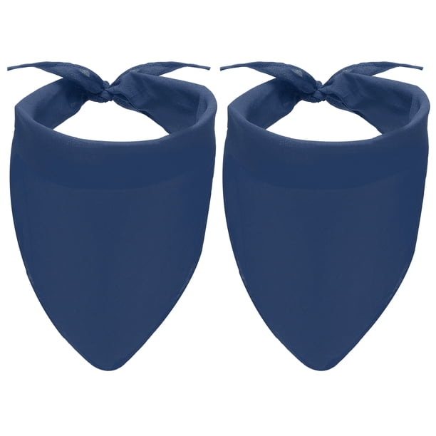 Pañuelo para Perros en Blanco, Babero de Sublimación para Perros, Transferencia de Calor, Triángulo de Algodón Sólido, Lavable, (Azul Marino, 2 Piezas, S)