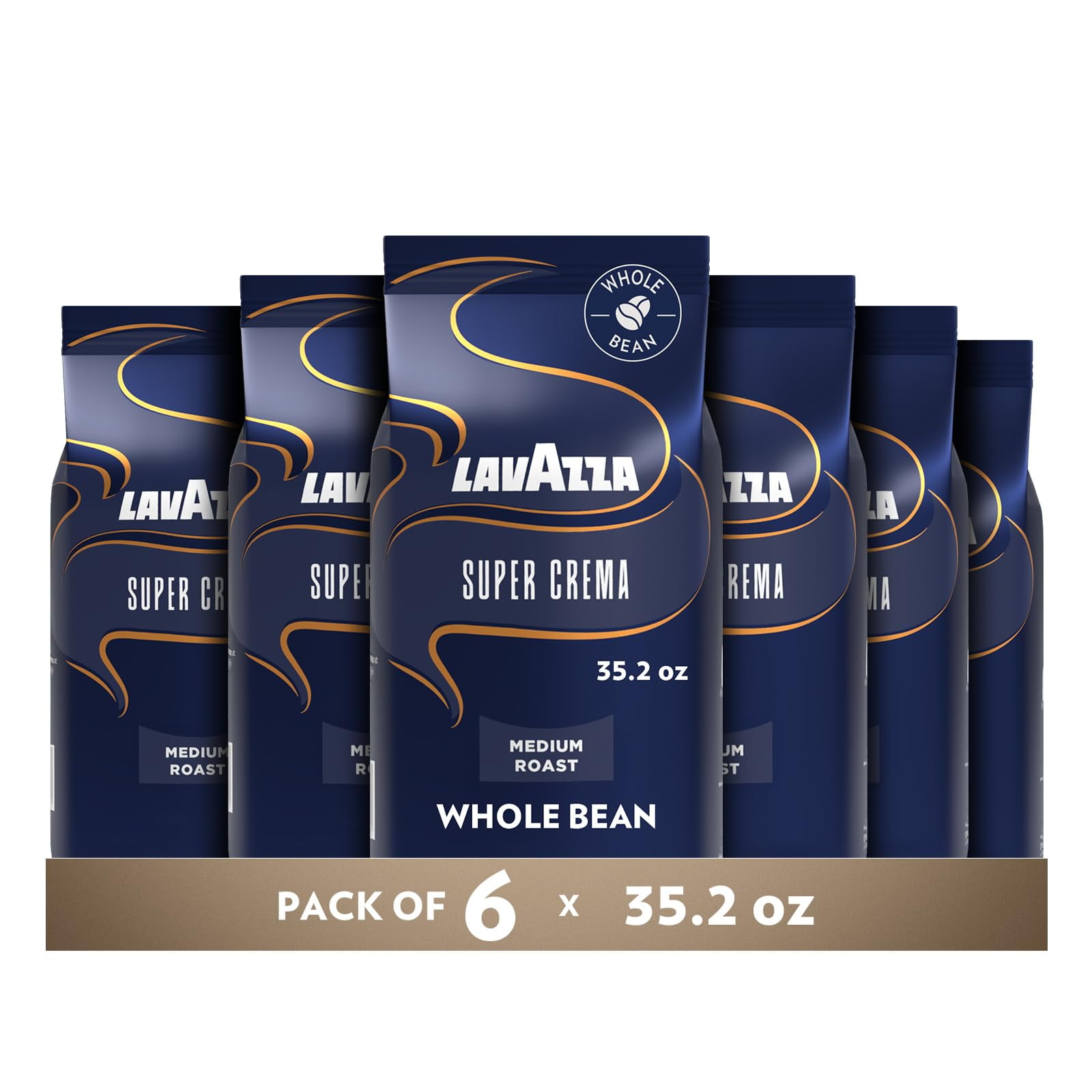 Café En Grano Lavazza Super Crema, Tueste Medio, 6x1 Kg