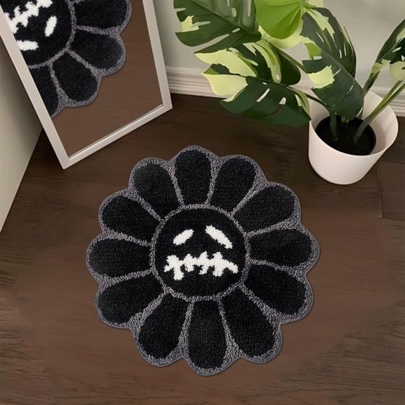 Alfombra de baño Shovagy Trippy Happy Face Gothic Skull 60 x 90 cm