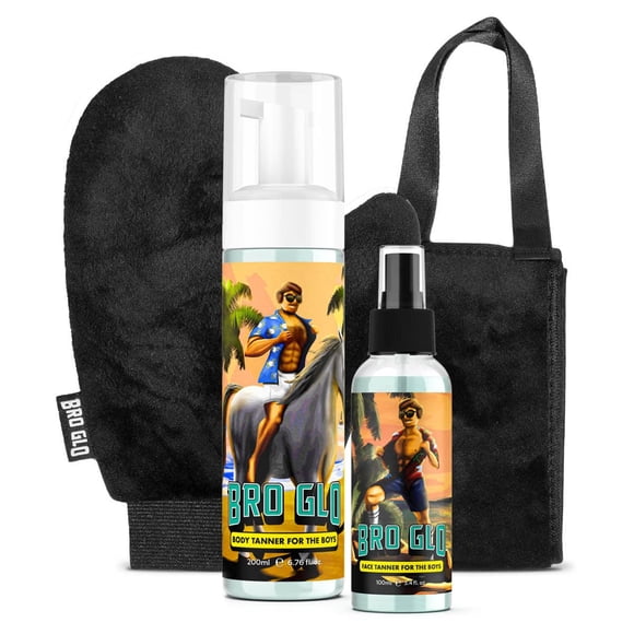 Kit Bro Glo Self Tanner para hombres con 2 aplicadores