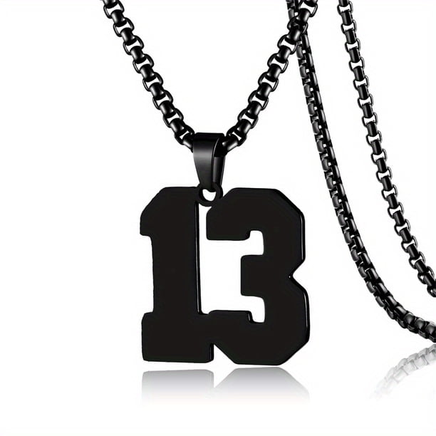 1pc Stylish Stainless Steel Men's Athletes Number Pendant Necklace - Perfect for Baseball, Basketball, and Football Teams - Long Chain Necklace with Sports Number - Ideal Gift for Boys