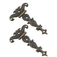 Magideal - 2 Bisagras De Puerta De Estilo Vintage, Decorativas Con Tornillos, De , Bisagras Para Oficina, Sala De Estar, Joyero, Puerta De Arm , Bronce