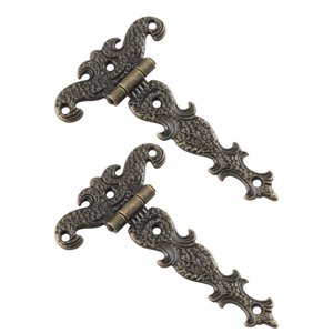 Magideal - 2 Bisagras De Puerta De Estilo Vintage, Decorativas Con Tornillos, De , Bisagras Para Oficina, Sala De Estar, Joyero, Puerta De Arm , Bronce