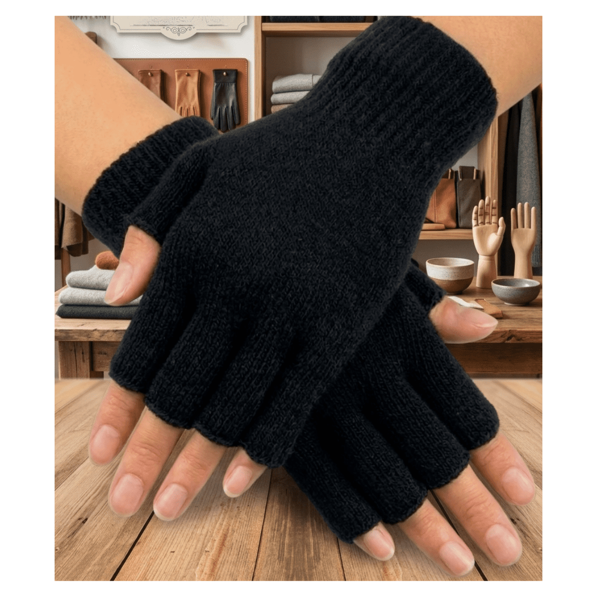 Genérico - Guantes De Lana Sin Dedos Guantes De Invierno Térmicos Y Transpirables