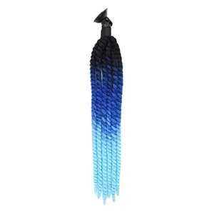 Ioensy - Casco Coletas Con Ventosa Cosplay Peluca Para Bicicleta Bicicleta Negro Azul