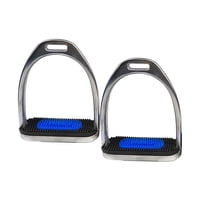 Magideal - 2X Estribos Para Montar A Caballo, Estribos De Aluminio, Herramienta Para Deportes Ecuestres, Estribos Ligeros Para Niños, Estribos Antideslizantes De Azul