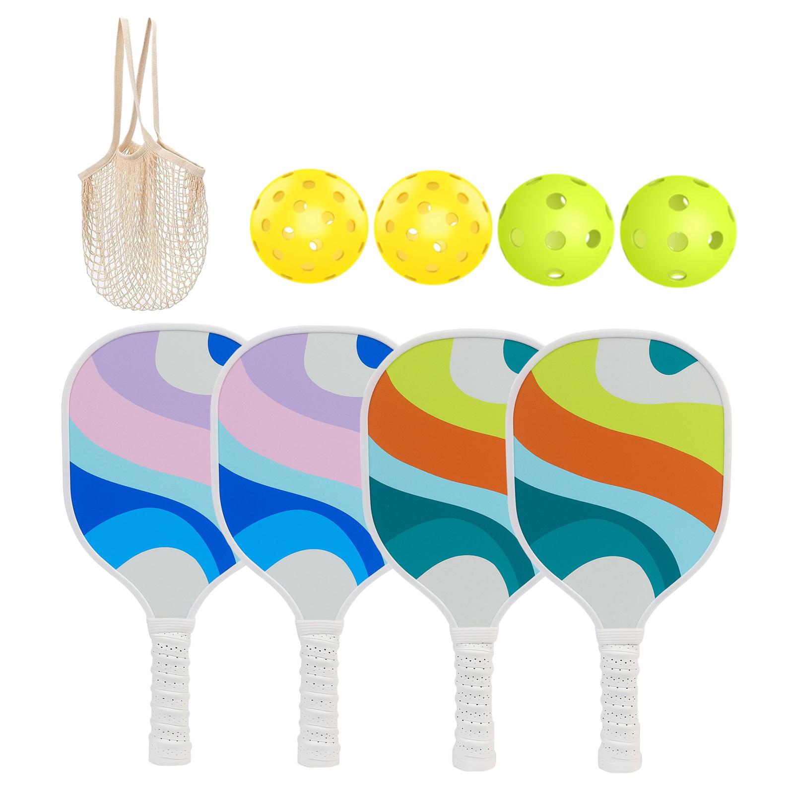Magideal - Juego De Raquetas De Pickleball, Raquetas De Pickleball, Entrenamiento Ligero Portátil, 4 Bolas De Pickleball Para Principiantes, Uso En Interiores Y