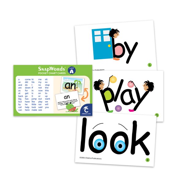 Tarjetas Didácticas Snapwords Lista A Para Cartelera De Bolsillo
