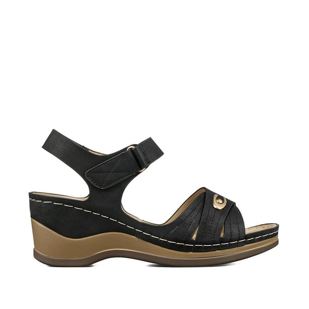 Sandalia Casual Con velcro Taco Cuña Mujer Weide JS75