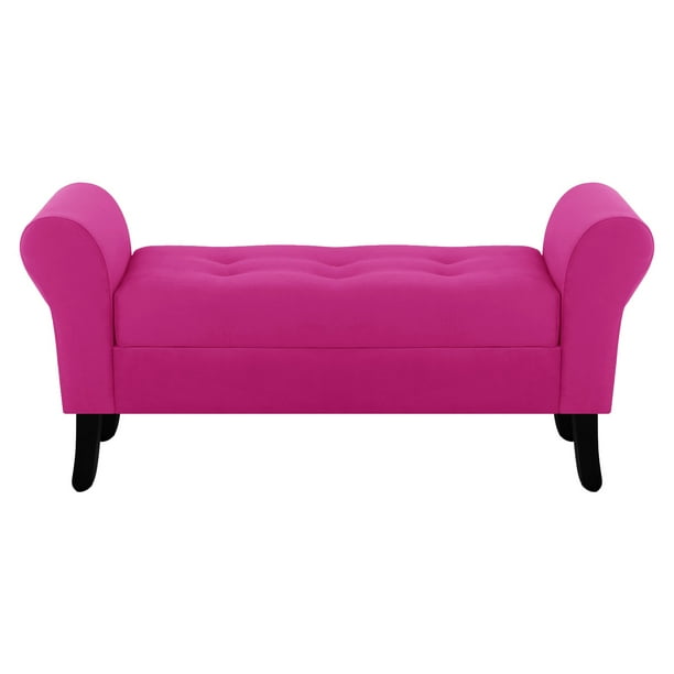 Banqueta Baul Lua 2c Felpa 20 Fucsia