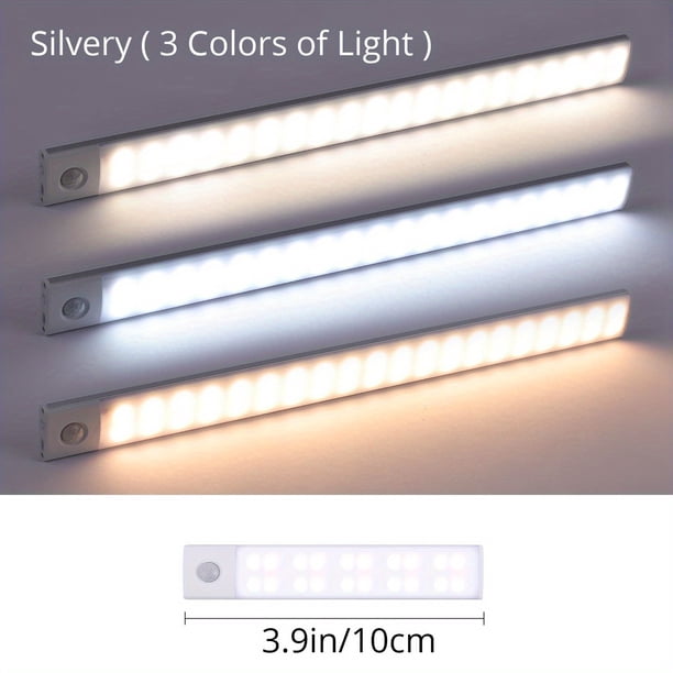 1pc LED Motion Sensor Cabinet Light, Under Counter Closet Lighting, Wireless Magnetic USB Rechargeable Kitchen Night Lights, Battery Powered Operated Light For Wardrobe Closets Cabinet Cupboard Stai