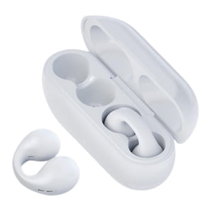 Magideal - Auriculares De Oído Abierto, Auriculares Bluetooth 5.3 Con Cancelación De Ruido, Auriculares Portátiles De Oído Abierto Con Clip Para Entrenamiento Y Blanco