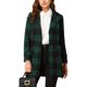 thumbnail image 5 of INSPIRE CHIC Abrigo de Mujer con Solapa Muesca, Mangas Largas, Doble Botonadura, Cuadros, Talla M, Verde, 5 of 8