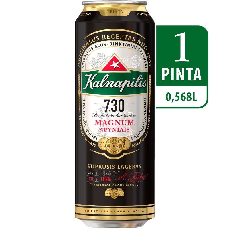 Cerveza Lager Magnum Apyaniais 7,3° Lata 568 ml Kalnapilis