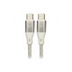 thumbnail image 1 of Cable Mlab Resistente Mallado Certificado USB C a USB C Silver Cable Con Protección 60W 20V 2A 1 Mts, 1 of 3