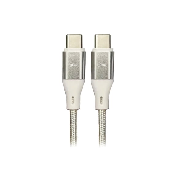Cable Mlab Resistente Mallado Certificado USB C a USB C Silver Cable Con Protección 60W 20V 2A 1 Mts