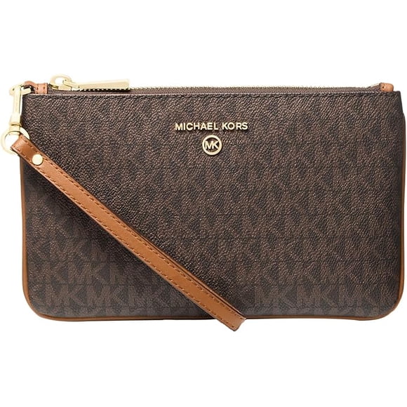 Michael Kors Womens Jet Set Charm Medium Top Zip Wristlet -Marron-