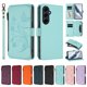 thumbnail image 3 of Funda Cartera Mariposa para [Samsung Galaxy A55 5G] con Soporte y Cremallera Verde menta, 3 of 6