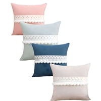 Genérico - Set De 4 Fundas De Cojin Con Pompon 45X45 S8